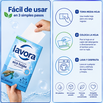 Lavora™ Detergente enzimático en láminas